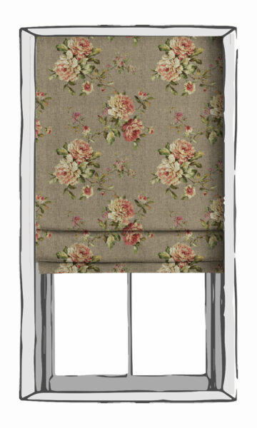 Beige Floral Custom Roman Blinds