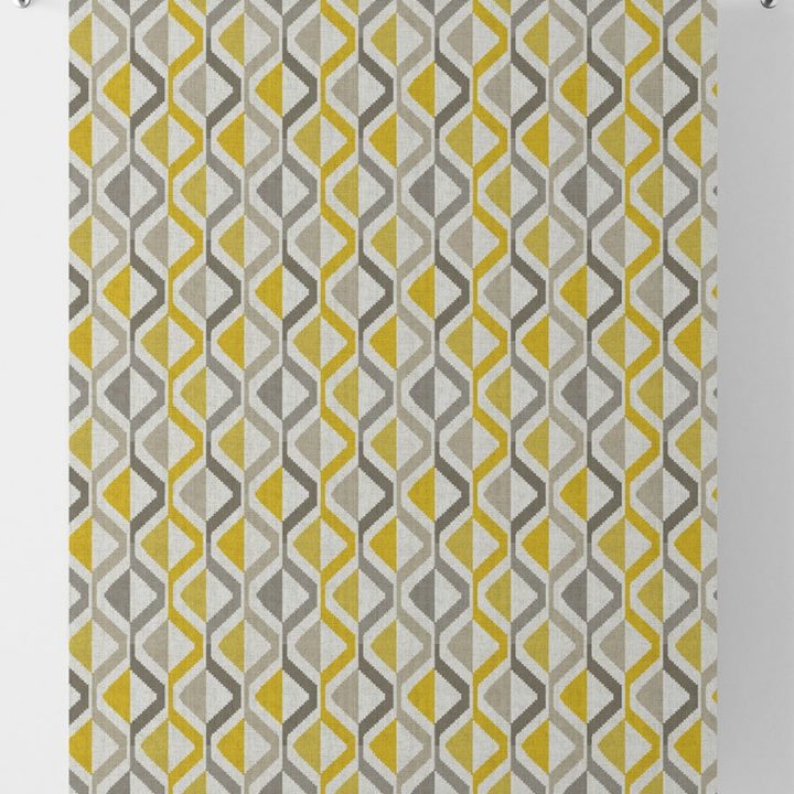 &#8216;Rayo Sol&#8217; Geometric Striped Blinds (Yellow/ Grey)