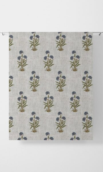 Green And Blue Floral Custom Roman Shades