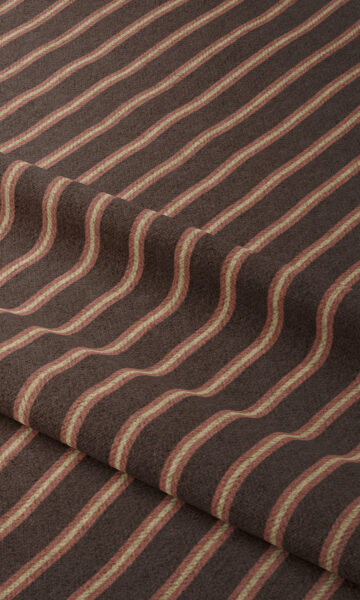 Brown Striped Bathroom Custom Window Drapery