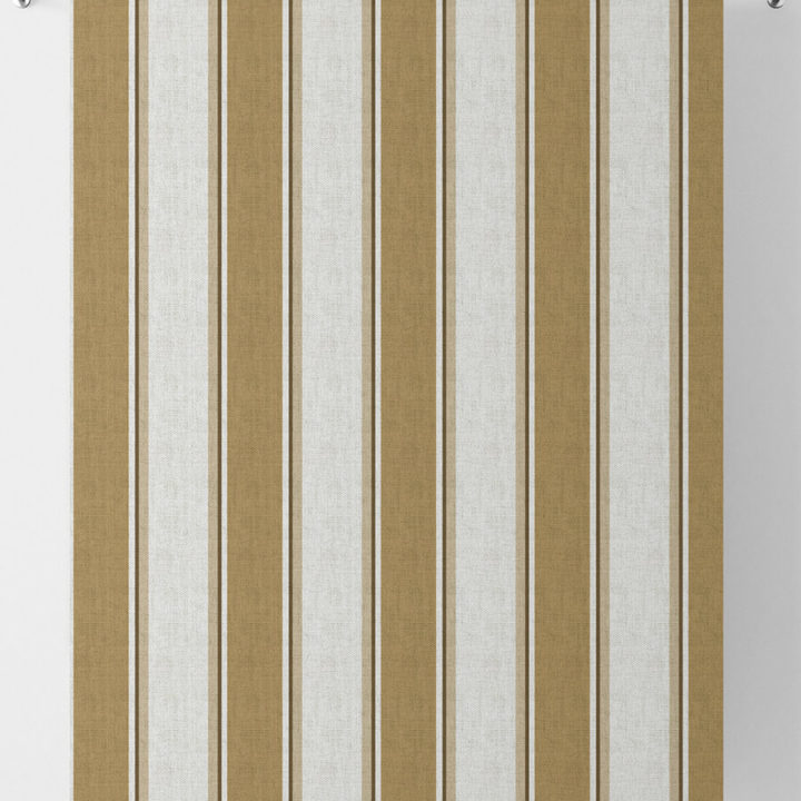 &#8216;Honey Blush&#8217; Striped Curtains (Ochre Yellow/ White/ Brown)