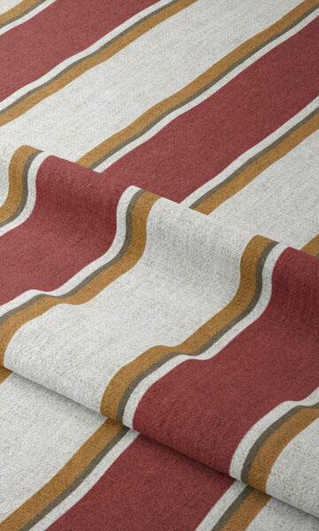 Red And White Striped Bedroom Curtains