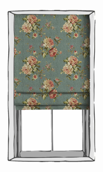 Green Floral Custom Window Blinds