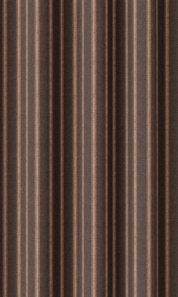Brown Striped Bedroom Custom Window Drapery