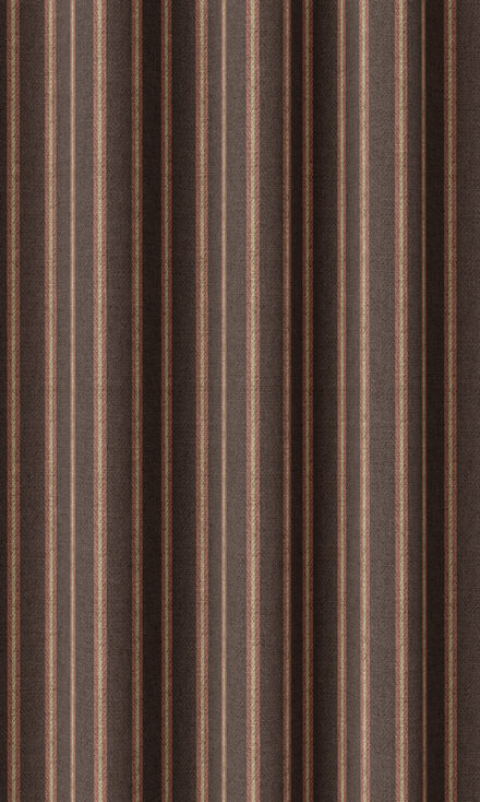 Brown Striped Bedroom Custom Window Drapery