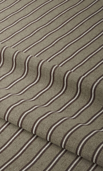 Beige Striped Custom Bedroom Curtains