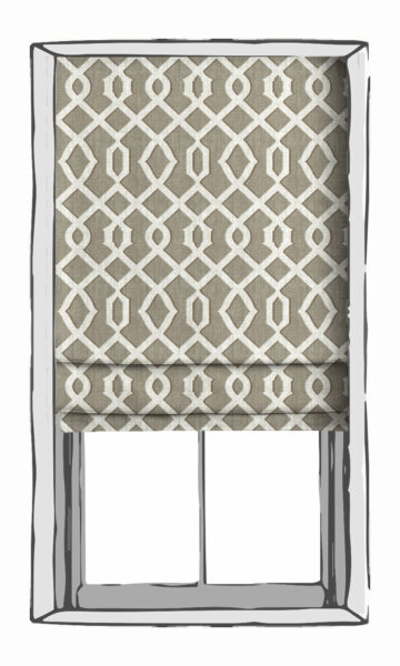 White And Beige Custom Roman Shades
