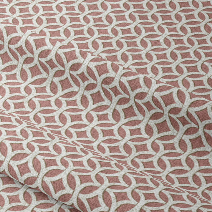 &#8216;Azalea Flower&#8217; Geometric Print Drapery (Pink/ White)