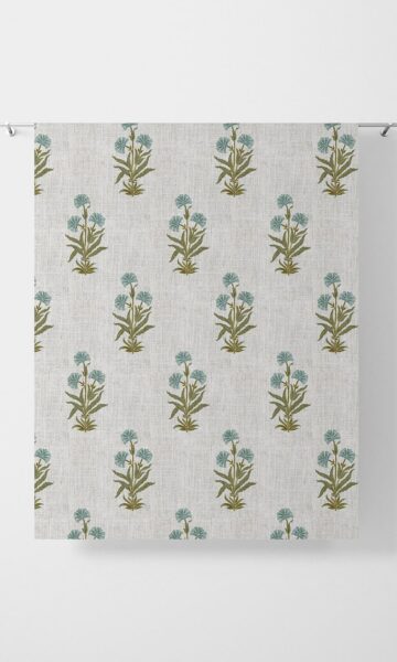 Grey Floral Affordable Window Drapery