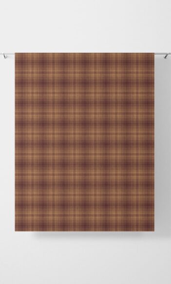 Brown Checked Bedroom Window Treatments