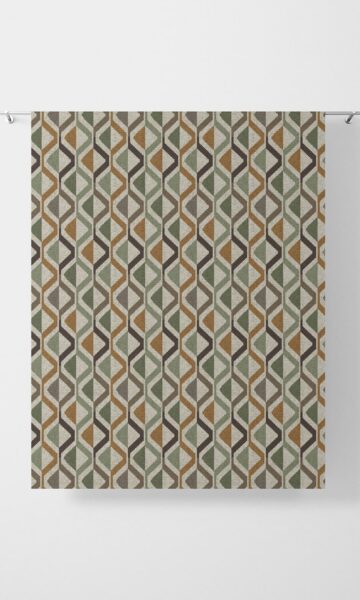 Green And Brown Geometric Drapes
