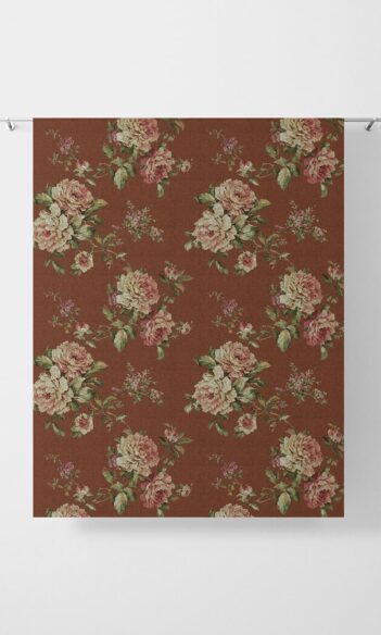 Red Floral Custom Curtains For Bedroom