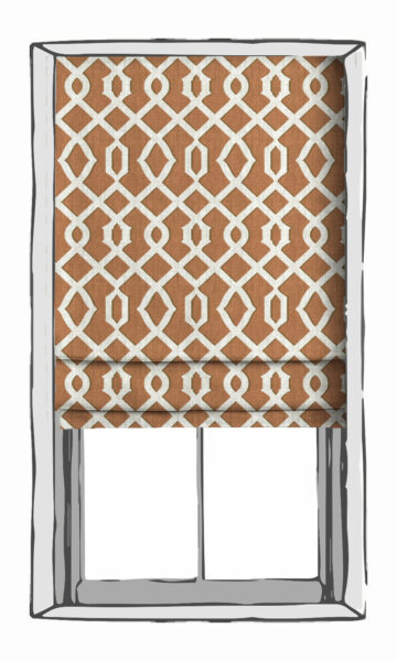 Orange Geometric Custom Window Roman Shades