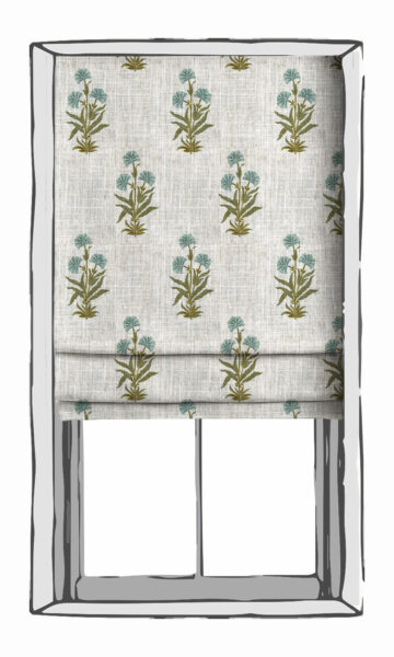 Grey Floral Affordable Custom Roman Shades