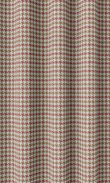 Red And Green Checked Custom Drapery