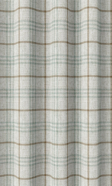 Checked Custom Drapery & Roman Blinds