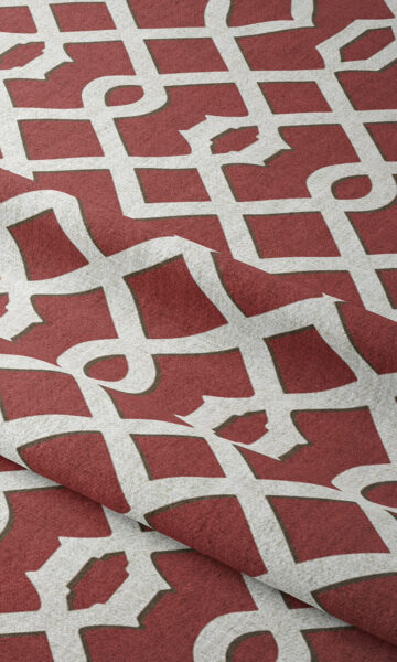 Red And White Geometric Custom Curtains