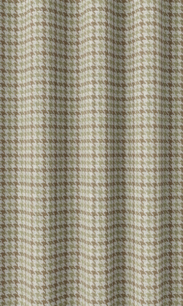 Beige Check Custom Window Curtains