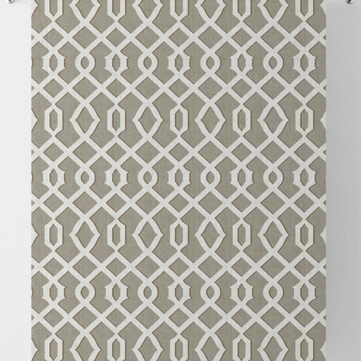 &#8216;Moth Wing&#8217; Trellis Patterned  Roman Shades  (Grey &#038; White)