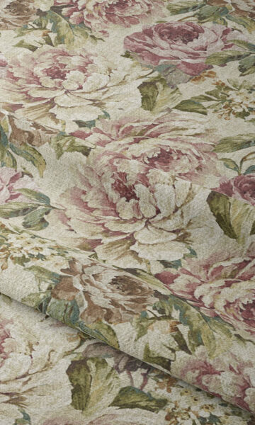 Cream Floral Bathroom Drapes