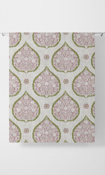 Green And Pink Patterned Bedroom Custom Drapes