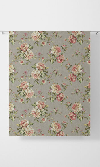 Grey Floral Kitchen Custom Curtains