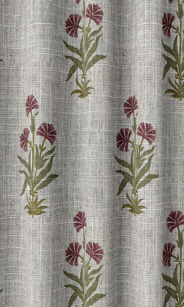 Green And Pink Floral Window Roman Shades