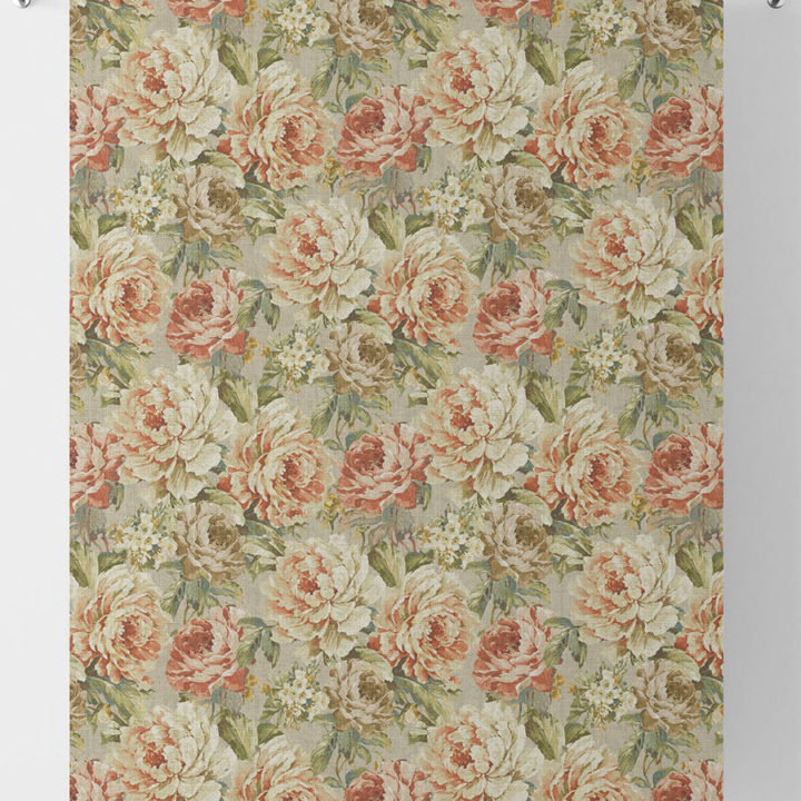 &#8216;Gleeful&#8217; Country Floral Roman Shades (Green / Red / Brown)