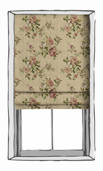 Beige Floral Custom Roman Blinds