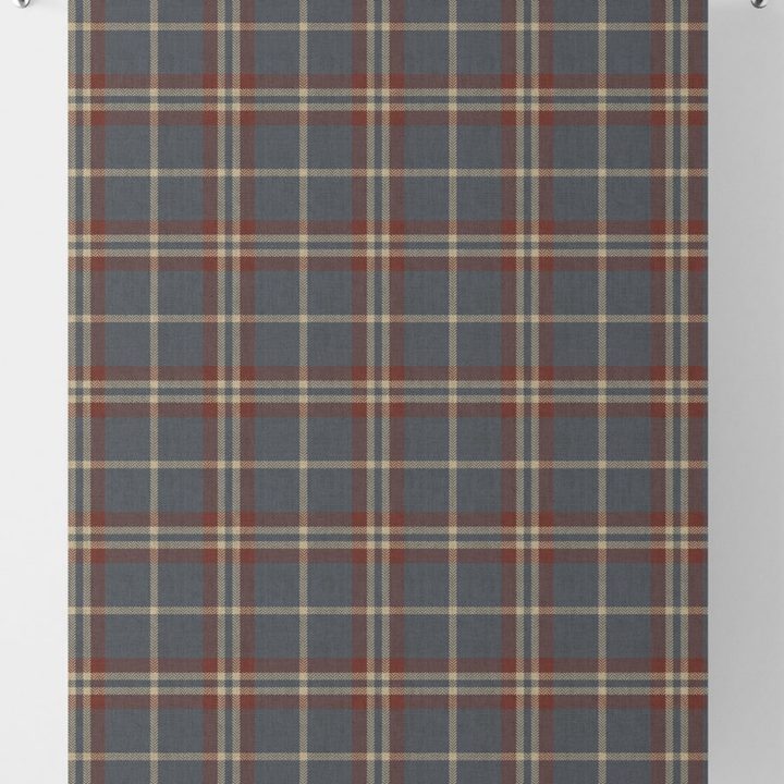&#8216;Rocky River&#8217; Checkered Blinds (Grey/ Red/ Beige)