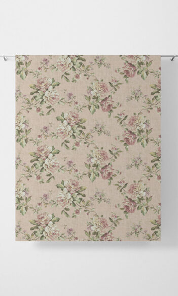 Beige Floral Bedroom Drapes And Blinds