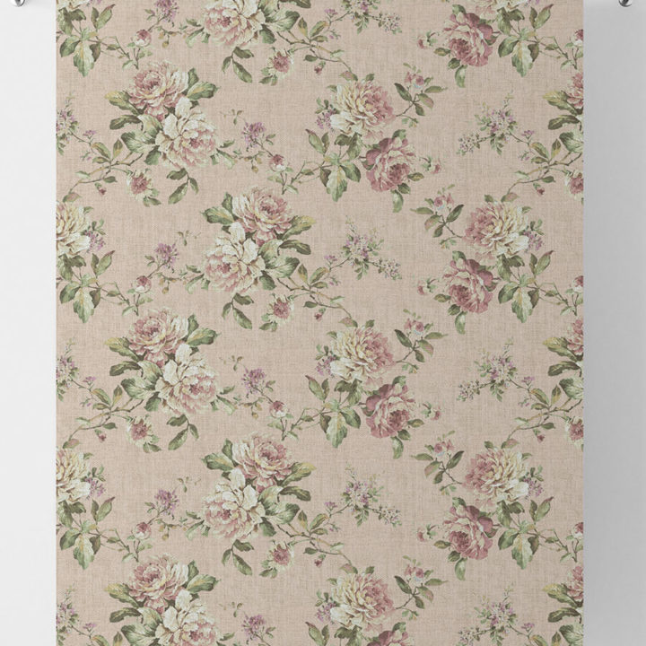 &#8216;Dishy Coral&#8217; Classic Floral Print Drapes (Pink)