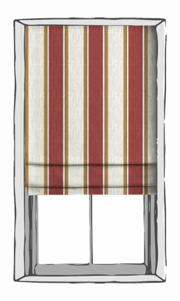 Red And White Striped Custom Window Treatments