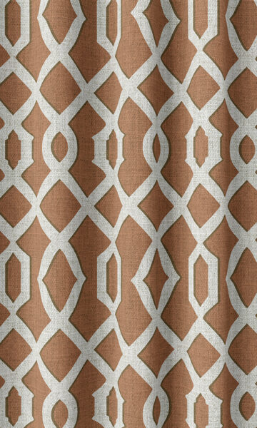 Orange Geometric Custom Window Roman Shades