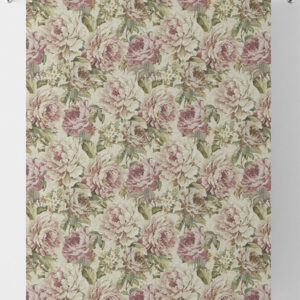 Cream Floral Bathroom Drapes