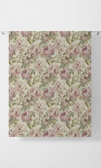 Cream Floral Bathroom Drapes