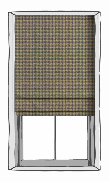 Beige Checked Bathroom Custom Roman Shades