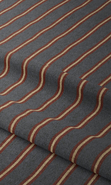 Navy Stripped Bathroom Window Drapes