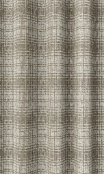 Beige Checked Custom Curtains