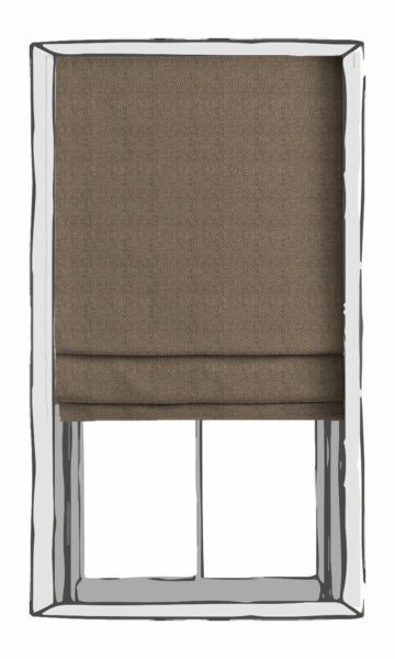 Brown Patterned Bathroom Custom Roman Blinds