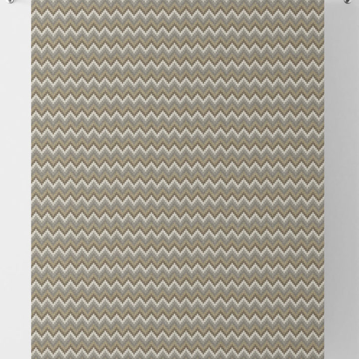 &#8216;Underseas&#8217; Chevron Patterned Curtain Panels (Brown/ Grey)