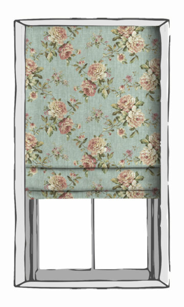 Green Floral Custom Window Treatments