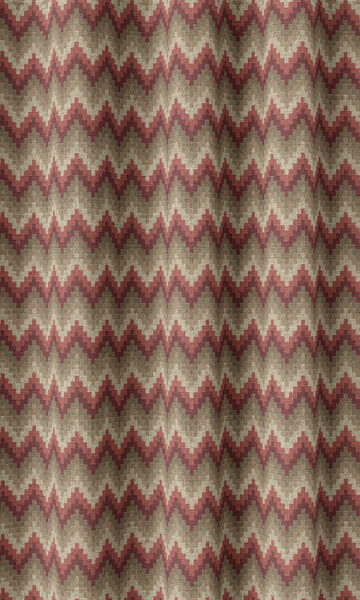 Beige And Red Ikat Window Treatments