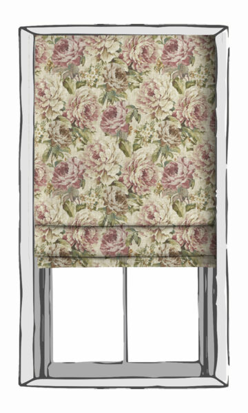 Cream Floral Linen Bedroom Roman Shades