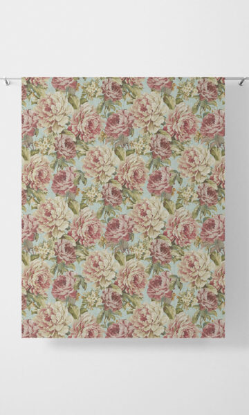 Green Floral Custom Window Roman Blinds