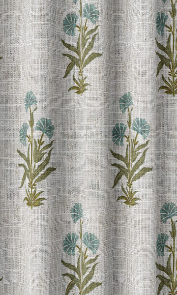 Grey Floral Affordable Custom Drapery