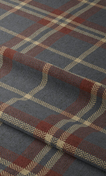 Navy And Red Checked Window Roman Blinds