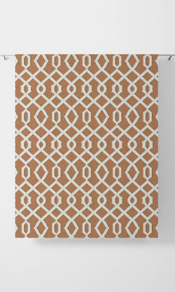 Orange Geometric Dining Room Roman Shades