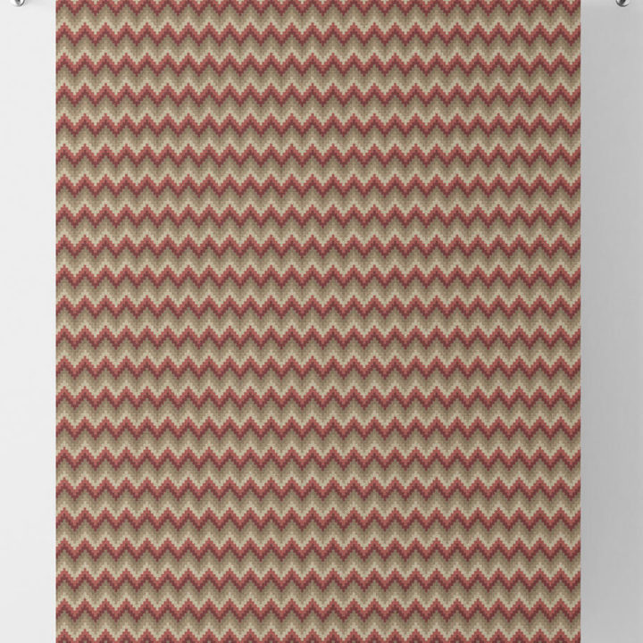 &#8216;Redbud&#8217; Chevron Patterned Window Curtains  (Red &#038; Brown)
