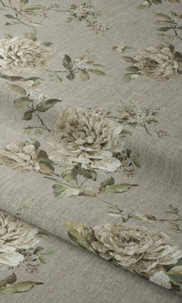 Green Floral Custom Bedroom Drapes